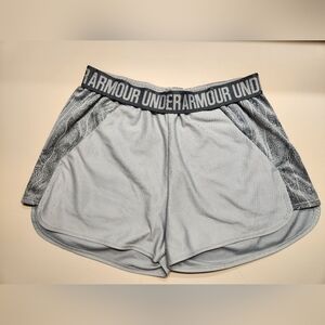 Under Armour Light Gray Performance Shorts with Branded Waistband